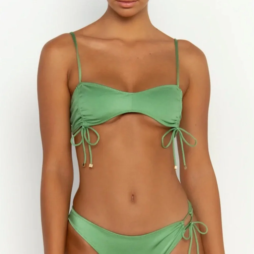 Revolve x Sommer Swim Bea Maltese Green Bralette Crop Swim Bikini Top NWT XS - Picture 7 of 7